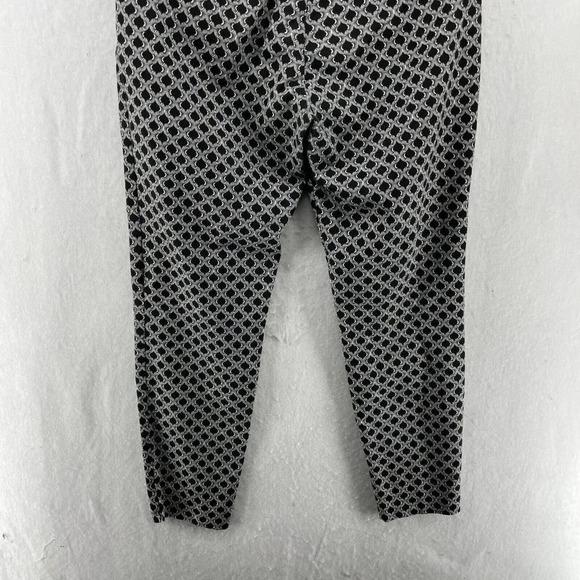 H&M Ankle Pants Women's Sz 8 Black Pattern High-Rise Skinny Stretch Pockets - Picture 9 of 12